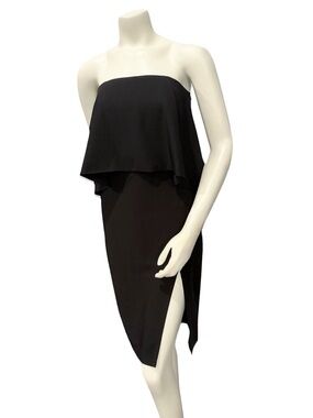 DO+BE Lola Black Strapless Midi Dress Slit NWT Small